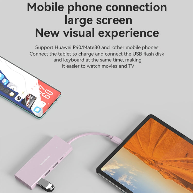 Blueendless 4K60Hz + Data Port Type-C Docking Station USB3.0 Splitter, Spec: 6-in-1 Gray by Blueendless