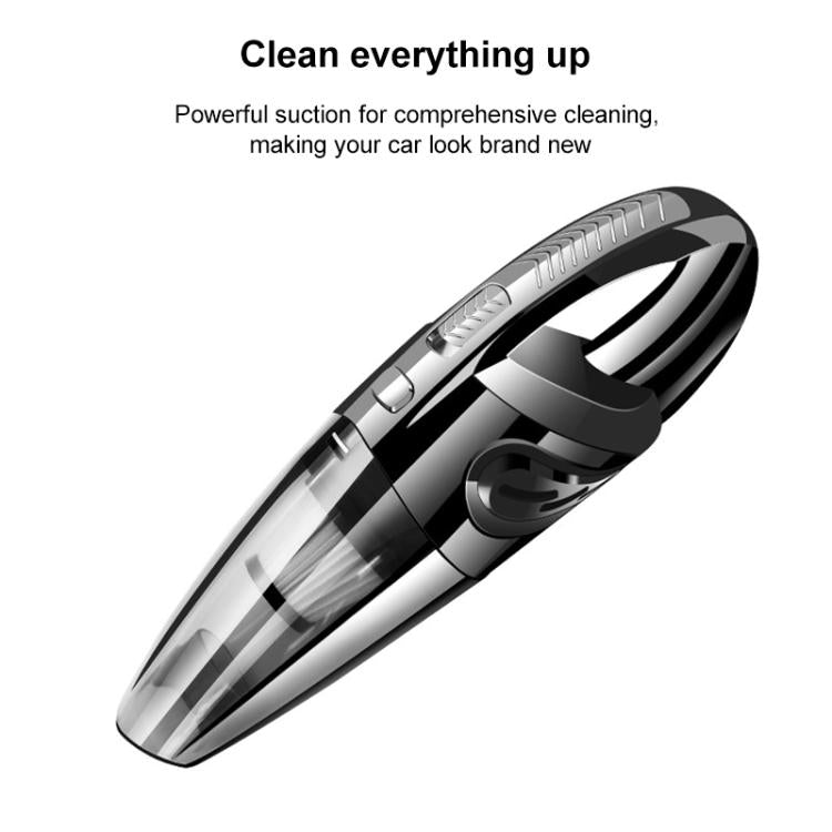 Wet And Dry Handheld High-Power Portable Car Vacuum Cleaner R-6052C Vacuum Cleaner with USB Cable (Black) by buy2fix