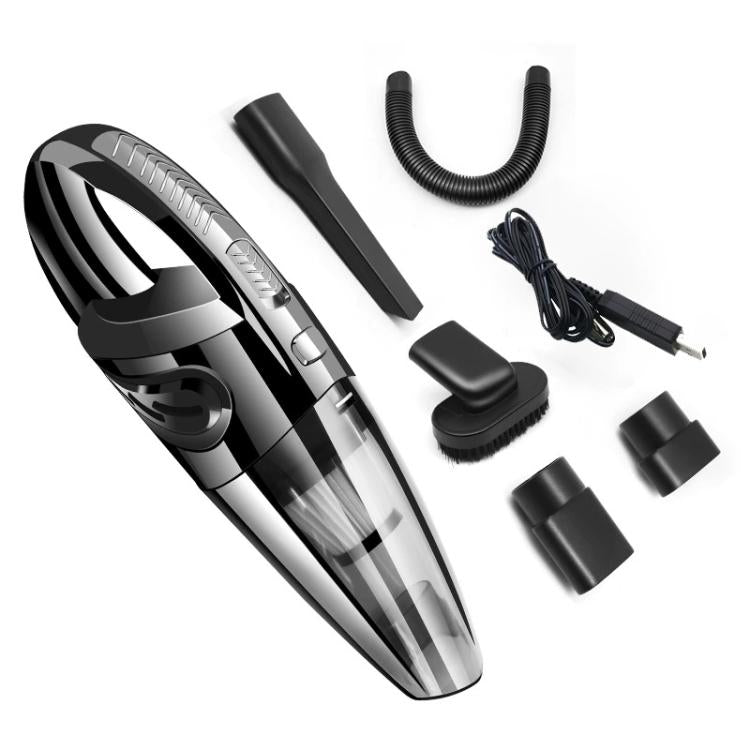 Wet And Dry Handheld High-Power Portable Car Vacuum Cleaner R-6052C Vacuum Cleaner with USB Cable (Black) by buy2fix
