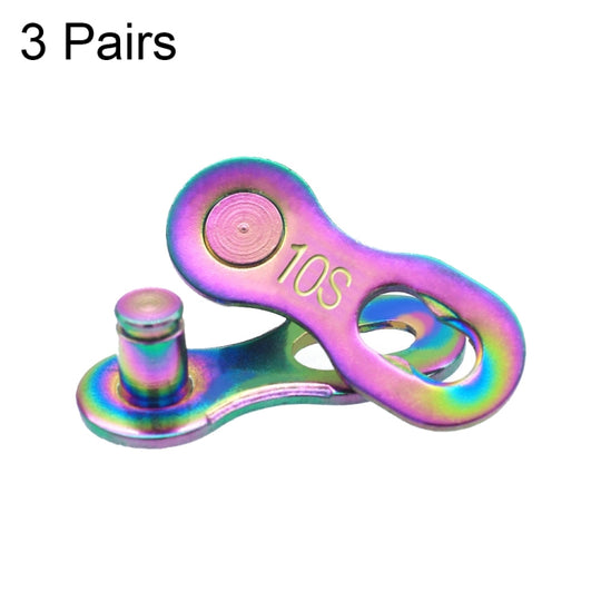 3 Pairs 10 Speed (Colorful) ZH405 Mountain Road Bicycle Chain Magic Buckle Chain Quick Release Buckle