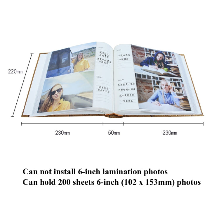 4R 6 Inch 200 Sheets Cloth Photo Album Baby Growth Memorial Album Interstitial Album(Golden) - Photo Albums & Photo Frames by buy2fix | Online Shopping UK | buy2fix