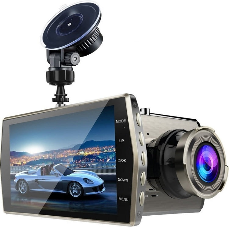 4-Inch HD 1080P Dual-Lens Night Vision Front And Rear Video Driving Recorder(Metal Shell) by buy2fix