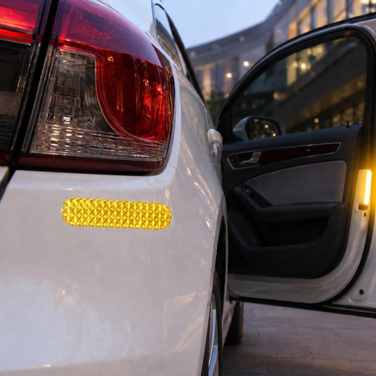 2 PCS High-brightness Laser Reflective Strip Warning Tape Decal Car Reflective Stickers Safety Mark(Yellow)