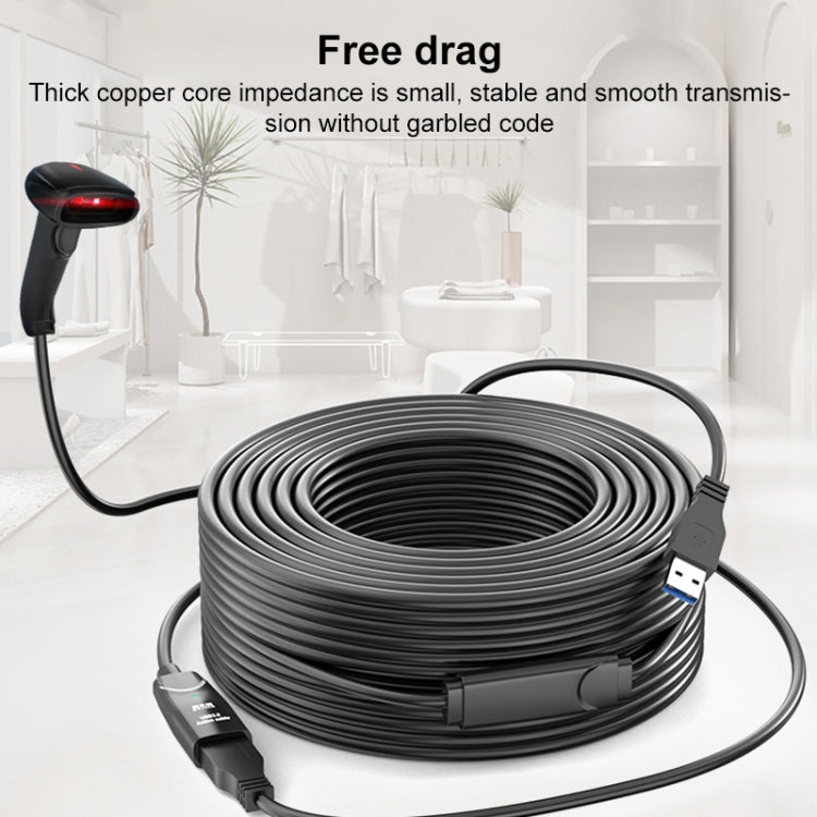 D.Y.TECH USB 3.0 Male To Female Extension Cable Double Shielded Chip Data Cable, Length: 15m by buy2fix