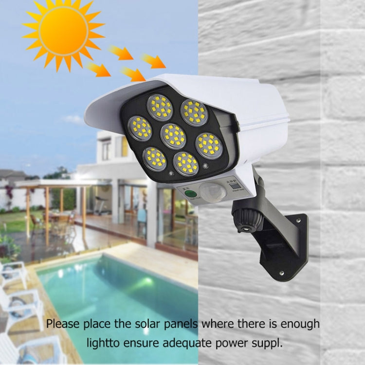 Solar Sensor LED Wall Light Simulation Surveillance Camera Glare Anti-Thief Street Lamp, Style: Remote Control (77LED) - Solar Lights by buy2fix | Online Shopping UK | buy2fix