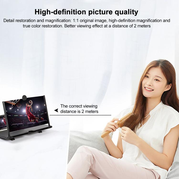 16 inch Mobile Phone Screen Magnifier With Pull-Out 3D Eye Protection High-Definition Magnifying Glass Holder(Black) by buy2fix
