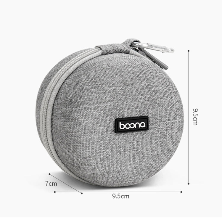 Baona BN-F009 Oxford EVA Storage Bag Box with Carabiner for Headphone / Earphone & Data Cable(Gray) by Baona
