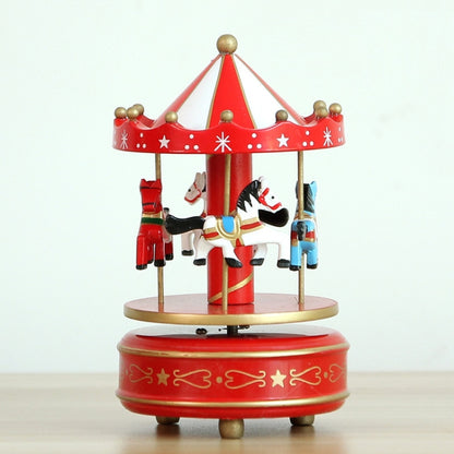 Sky City Carousel Clockwork Music Box Couples Birthday Gift(K0321 Red White) - Music Box by buy2fix | Online Shopping UK | buy2fix