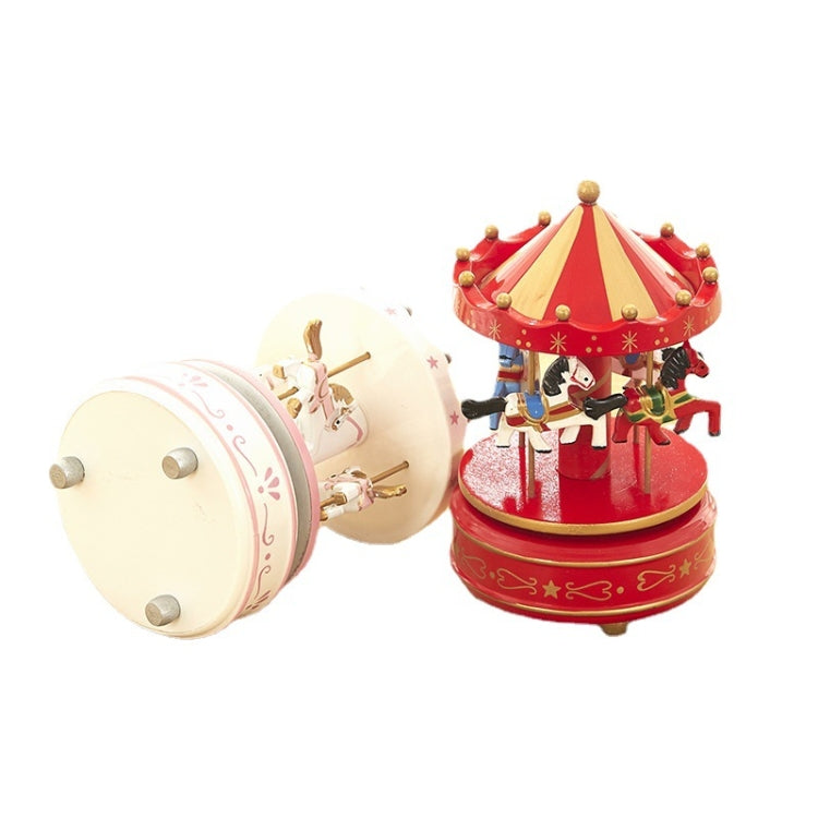 Sky City Carousel Clockwork Music Box Couples Birthday Gift(K0321 Red White) - Music Box by buy2fix | Online Shopping UK | buy2fix