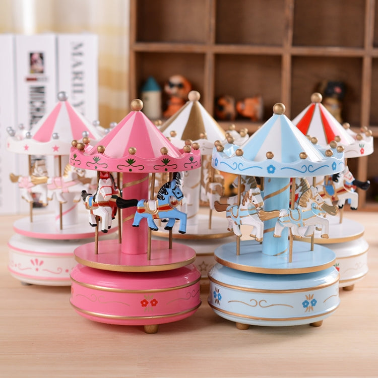 Sky City Carousel Clockwork Music Box Couples Birthday Gift(K0232  Dot Blue + Pink) - Music Box by buy2fix | Online Shopping UK | buy2fix