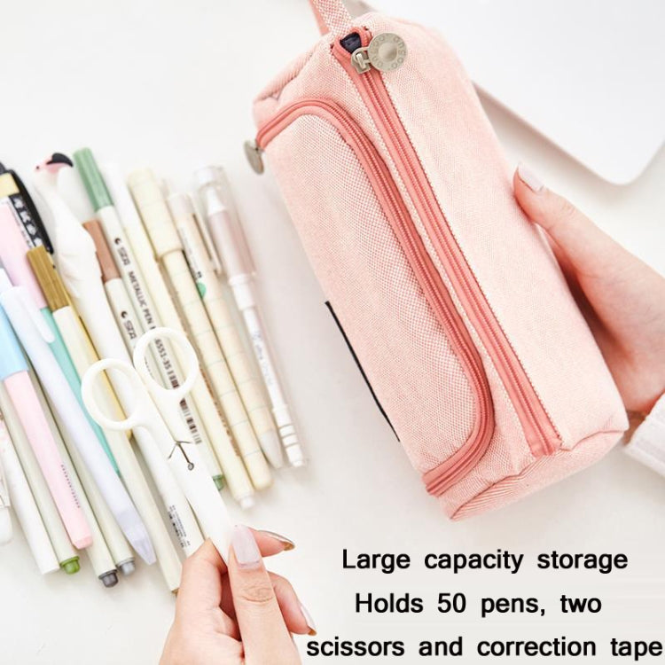 Angoo Large Capacity Pencil Case Cute Canvas Stationery Bag, Color: Black White In The Palm by Angoo