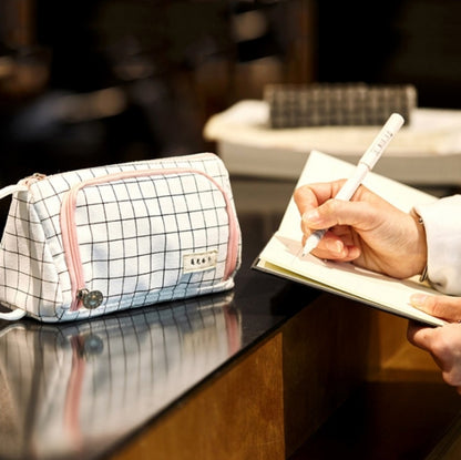 Angoo Large Capacity Pencil Case Cute Canvas Stationery Bag, Color: Black White In The Palm by Angoo