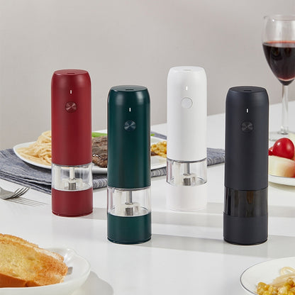 BY800 Electric Black Pepper Grinder Charge-Type Pepper Sea Salt Seasoning Grinder(Agate Red) by buy2fix