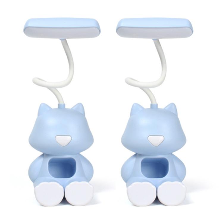 2 PCS FY6601 Cartoon Pen Holder Reading Desk Lamp LED Eye Protection Dormitory Student Bedroom Lamp(Blue) by buy2fix