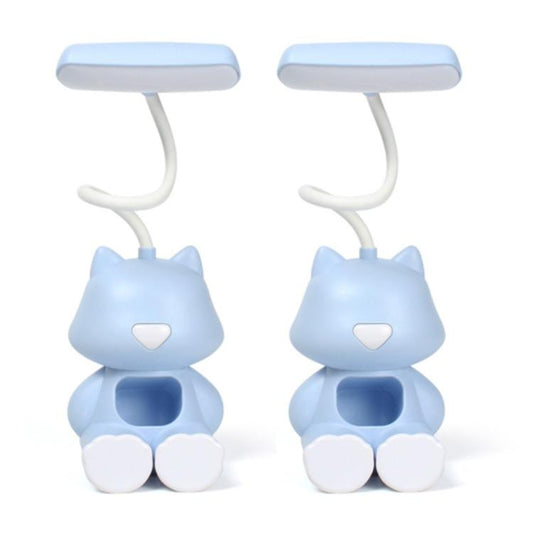 2 PCS FY6601 Cartoon Pen Holder Reading Desk Lamp LED Eye Protection Dormitory Student Bedroom Lamp(Blue) by buy2fix