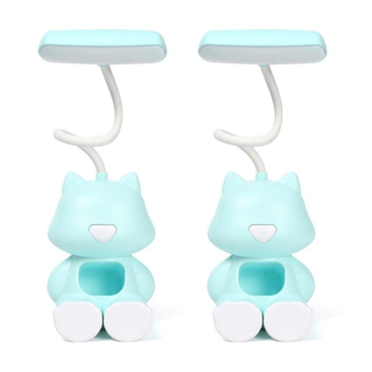 2 PCS FY6601 Cartoon Pen Holder Reading Desk Lamp LED Eye Protection Dormitory Student Bedroom Lamp(Green) by buy2fix