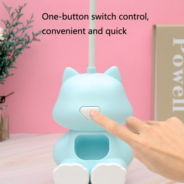 2 PCS FY6601 Cartoon Pen Holder Reading Desk Lamp LED Eye Protection Dormitory Student Bedroom Lamp(Blue) by buy2fix