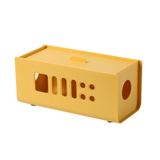 XM009 Plastic Plug-In Electric Wire Storage Box Power Board Wire Clip Box Charger Storage Finishing Box(Yellow)