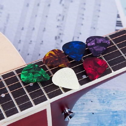 100 PCS Guitar Universal ABS Celluloid Pick Shrapnel Color Random Delivery(Celluloid 0.46mm) - String Instrument Accessories by buy2fix | Online Shopping UK | buy2fix