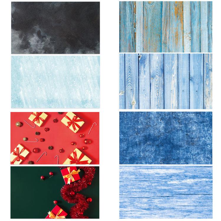 57 x 87cm Double-sided Photography Background Paper Shooting Props(85 Wood Grain Denim Blue) - Wood Floor by buy2fix | Online Shopping UK | buy2fix