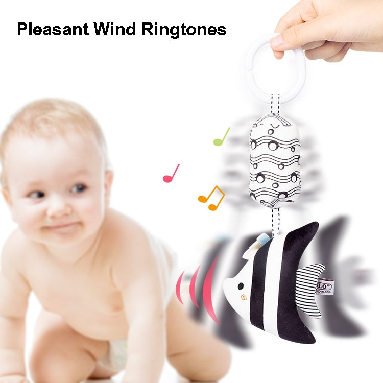 TOLOLO T168231-4 Newborn Bed Bell Early Education Toy Visually Inspires Black And White Wind Chimes Baby Bed Hanging(4D Starfish) by buy2fix
