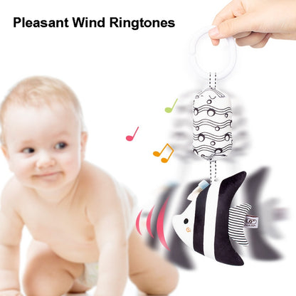 TOLOLO T168231-4 Newborn Bed Bell Early Education Toy Visually Inspires Black And White Wind Chimes Baby Bed Hanging(4D Starfish) by buy2fix