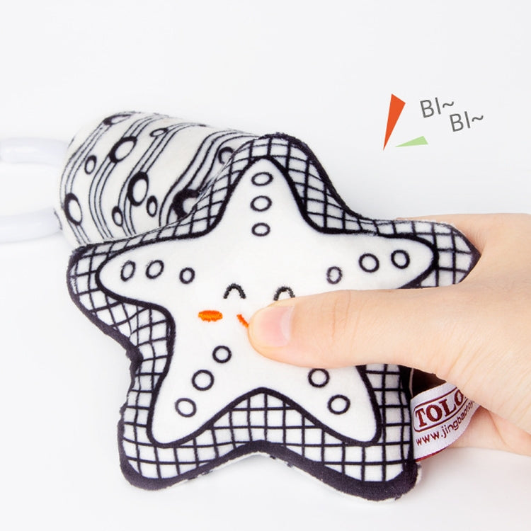 TOLOLO T168231-4 Newborn Bed Bell Early Education Toy Visually Inspires Black And White Wind Chimes Baby Bed Hanging(4D Starfish) by buy2fix