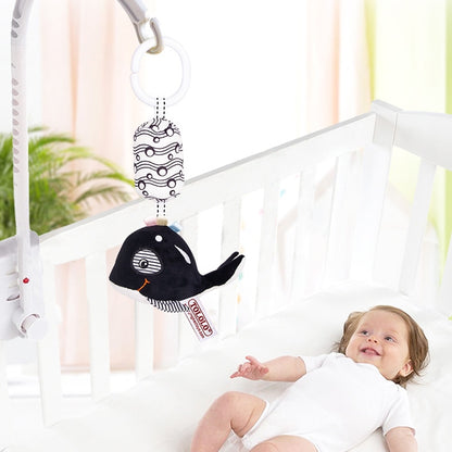TOLOLO T168231-4 Newborn Bed Bell Early Education Toy Visually Inspires Black And White Wind Chimes Baby Bed Hanging(4D Starfish) by buy2fix