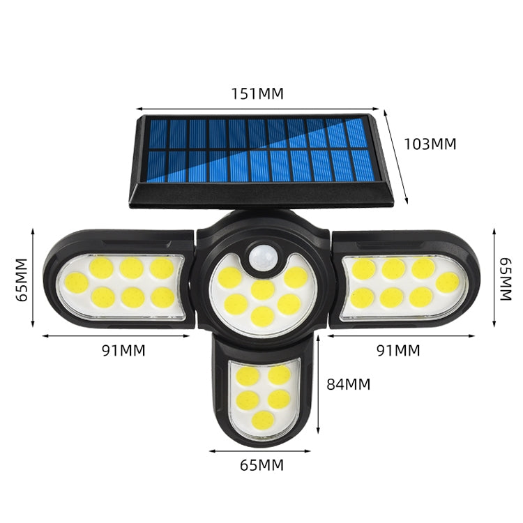 Garden Solar Wall Light Outdoor Waterproof Lawn Light Landscape Corridor Small Street Light, Spec: 4-Head 175 COB - Solar Lights by buy2fix | Online Shopping UK | buy2fix