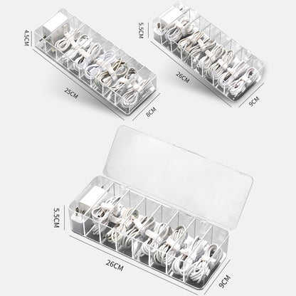 Dust Storage Line Box Hub Finishing Box Desktop Data Cable Storage Box, Specification: 8 Grid Increase With Cover - Storage Boxes by buy2fix | Online Shopping UK | buy2fix
