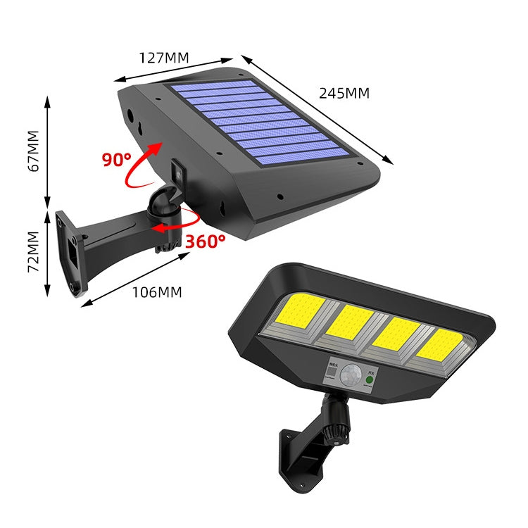 TG-TY081 LED Solar Wall Light Body Sensation Outdoor Waterproof Courtyard Lamp with Remote Control, Style: 138 COB Integrated - Solar Lights by buy2fix | Online Shopping UK | buy2fix