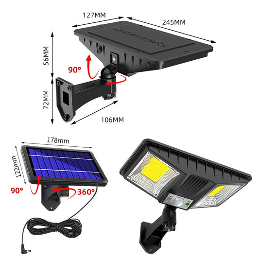 TG-TY081 LED Solar Wall Light Body Sensation Outdoor Waterproof Courtyard Lamp with Remote Control, Style: 160 COB Splitable by buy2fix