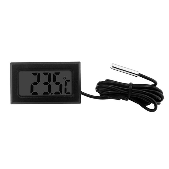 Fish Tank Digital Thermometer Waterproof Probe Electronic Measuring Thermometer, Line Length: 1m (Black)