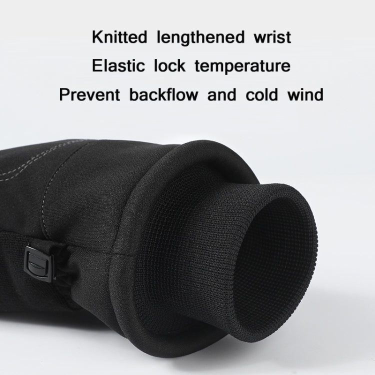 WEST BIKING YP0211221 Winter Warm Fleece Riding Gloves Non-Slip Waterproof Touch Screen Gloves, Size: M(Black) - Cycling Gloves by WEST BIKING | Online Shopping UK | buy2fix