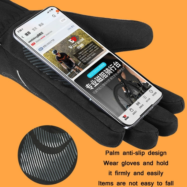 WEST BIKING YP0211221 Winter Warm Fleece Riding Gloves Non-Slip Waterproof Touch Screen Gloves, Size: XL(Black) - Cycling Gloves by WEST BIKING | Online Shopping UK | buy2fix