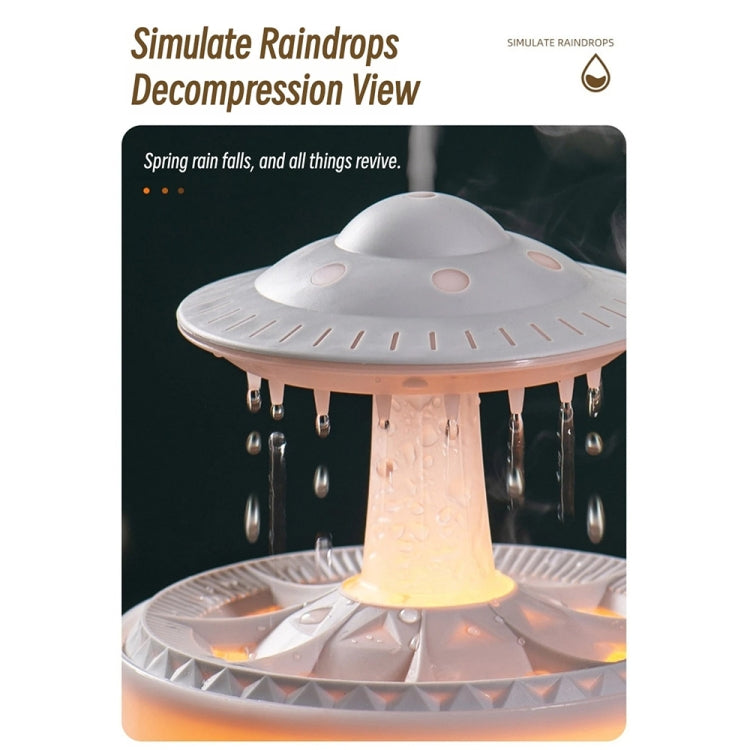 UFO Water Drop Aromatherapy Humidifier Desktop Remote Control Diffuser, Plug: UK Plug(Wood Grain) - Air Purifiers & Accessories by buy2fix | Online Shopping UK | buy2fix