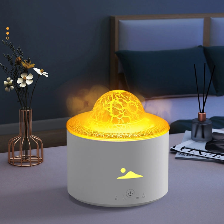 HX-130 Colorful Night Light Planet Desktop Flame Aromatherapy Humidifier, Spec: US Plug(White) - Air Purifiers & Accessories by buy2fix | Online Shopping UK | buy2fix