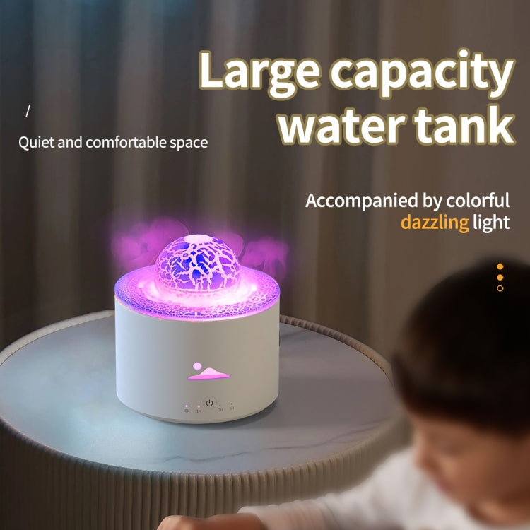 HX-130 Colorful Night Light Planet Desktop Flame Aromatherapy Humidifier, Spec: US Plug(White) - Air Purifiers & Accessories by buy2fix | Online Shopping UK | buy2fix