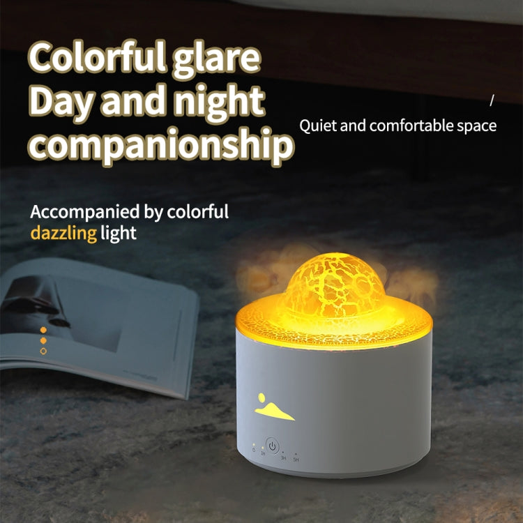 HX-130 Colorful Night Light Planet Desktop Flame Aromatherapy Humidifier, Spec: EU Plug(White) - Air Purifiers & Accessories by buy2fix | Online Shopping UK | buy2fix