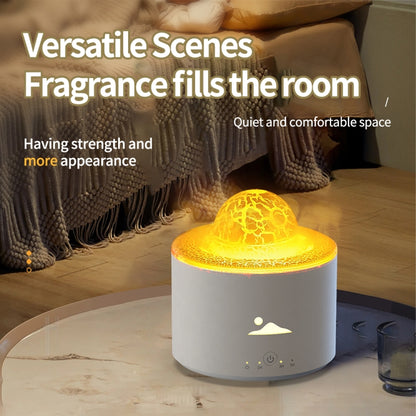 HX-130 Colorful Night Light Planet Desktop Flame Aromatherapy Humidifier, Spec: UK Plug(White) - Air Purifiers & Accessories by buy2fix | Online Shopping UK | buy2fix