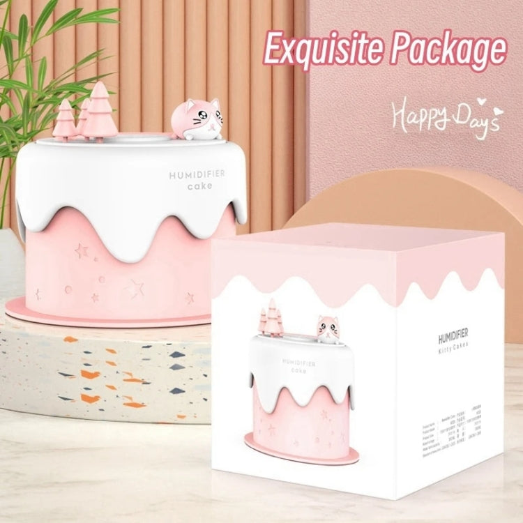 M328 Battery Type Mini Desktop Night Light Cartoon Cake Silent Spray Humidifier(White) - Air Purifiers & Accessories by buy2fix | Online Shopping UK | buy2fix