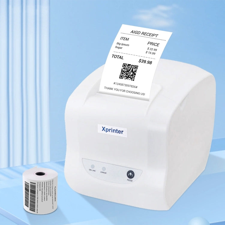 Xprinter XP-D58IIIL 57mm Thermal Label Printer Bill Cashing Printer, Spec: USB+Bluetooth(US Plug) - Printer by Xprinter | Online Shopping UK | buy2fix