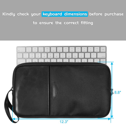 Universal PU Leather + Nylon Waterproof Zipper Portable Keyboard Storage Bag For Apple Wireless Keyboard A1314 & Magic Keyboard A1644(Black) - Digital Storage Bag by buy2fix | Online Shopping UK | buy2fix