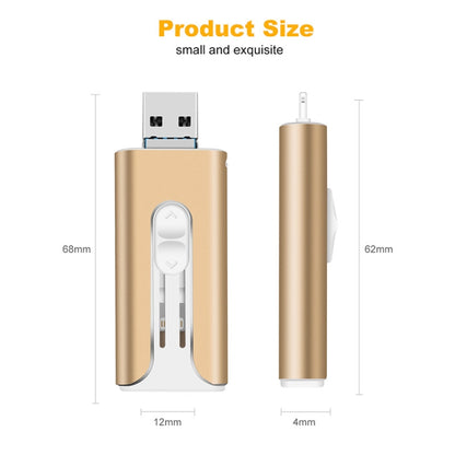 32GB Micro USB + 8 Pin + USB 2.0 3 in 1 Mobile Phone Computer U-Disk(Gold) - U Disk & Card Reader by buy2fix | Online Shopping UK | buy2fix