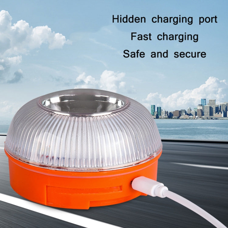 V16 Car LED White Emergency Warning Light Strong Magnetic Induction Flashing Light - Warning Lights by buy2fix | Online Shopping UK | buy2fix