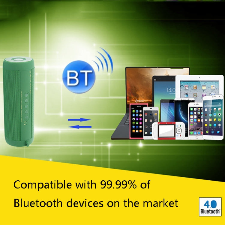 T2 Car Cylindrical Small Speaker with Flashlight Desktop Bluetooth 4.0 Wireless Speaker(Green) - Desktop Speaker by buy2fix | Online Shopping UK | buy2fix