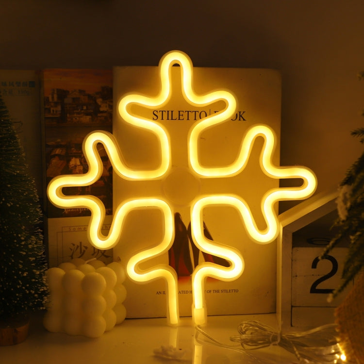 Christmas Decoration Neon Lights Wall-Mounted Ornaments, Spec: Snowflake-Warm Light - Christmas Decoration Lamps by buy2fix | Online Shopping UK | buy2fix