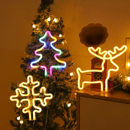 Christmas Decoration Neon Lights Wall-Mounted Ornaments, Spec: Tree-Green Light by buy2fix