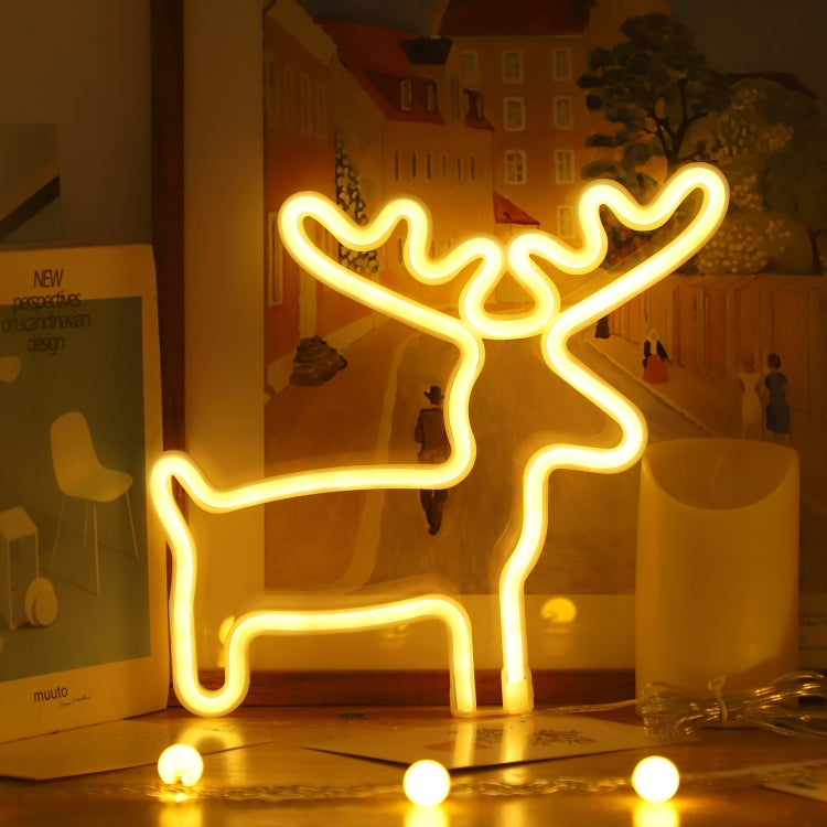 Christmas Decoration Neon Lights Wall-Mounted Ornaments, Spec: Elk-Warm Light - Christmas Decoration Lamps by buy2fix | Online Shopping UK | buy2fix