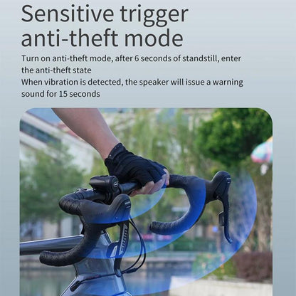 CYCLINGBOX BG-1903 Bike Alarm Anti-Theft Electric Horn 125dB USB Charging Bell(Black) by CYCLINGBOX